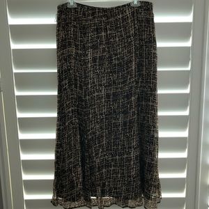 XOXO JM Collection Print Bias‎ Skirt Size 12 Sheer Lined